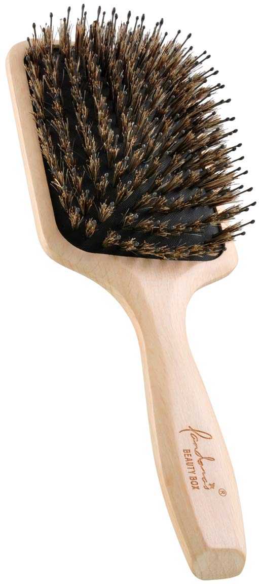 

Pandora Hairbrush, 76329, gentle scalp massage cushion brush, anti-static, natural bristle, negative ion, mixed pin, square shape