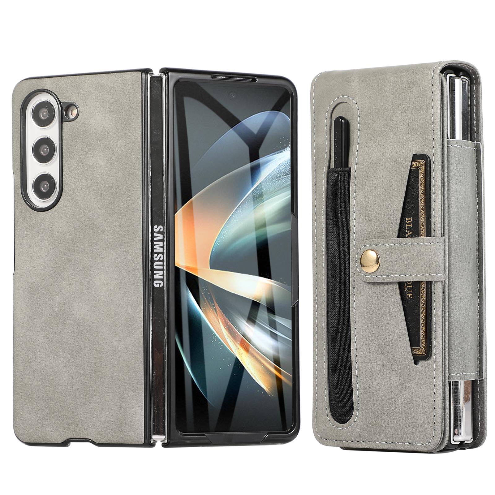 

Противоударный защитный кожаный чехол с зажимом для ремня для Samsung Galaxy Z Fold 5 Fold5 Fold3 Fold4 Fold 3 4 2 Fold2 5G Сумка-кошелек S Pen for Samsung Z Fold 5