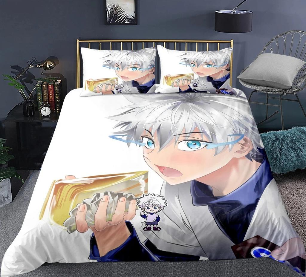 2026 New Anime Hunter X Hunter Bedding Set, Includes Large and King Size Bedding, Perfect Holiday Gift