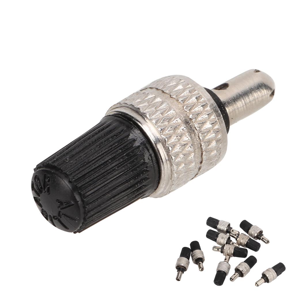 10 Stück Fahrradreifen Ventileinsatz Set mit Kappe Vernickeltes Messing Deutscher Ventilschaft Einsatz für Elektro