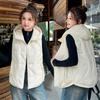 Down cotton vest women's autumn and winter new outer wear versatile vest black vest hooded short coat