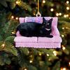 Acrylic Christmas Adorable Cat Sofa Hanging Accessory For Car Mirror Rearview