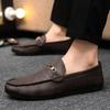 Fashion Round Toe Slip-on Flat Brown Men's Leather Shoes British Style Sale Pu High Quality Fashion Social Legitimate Male Casual Shoe