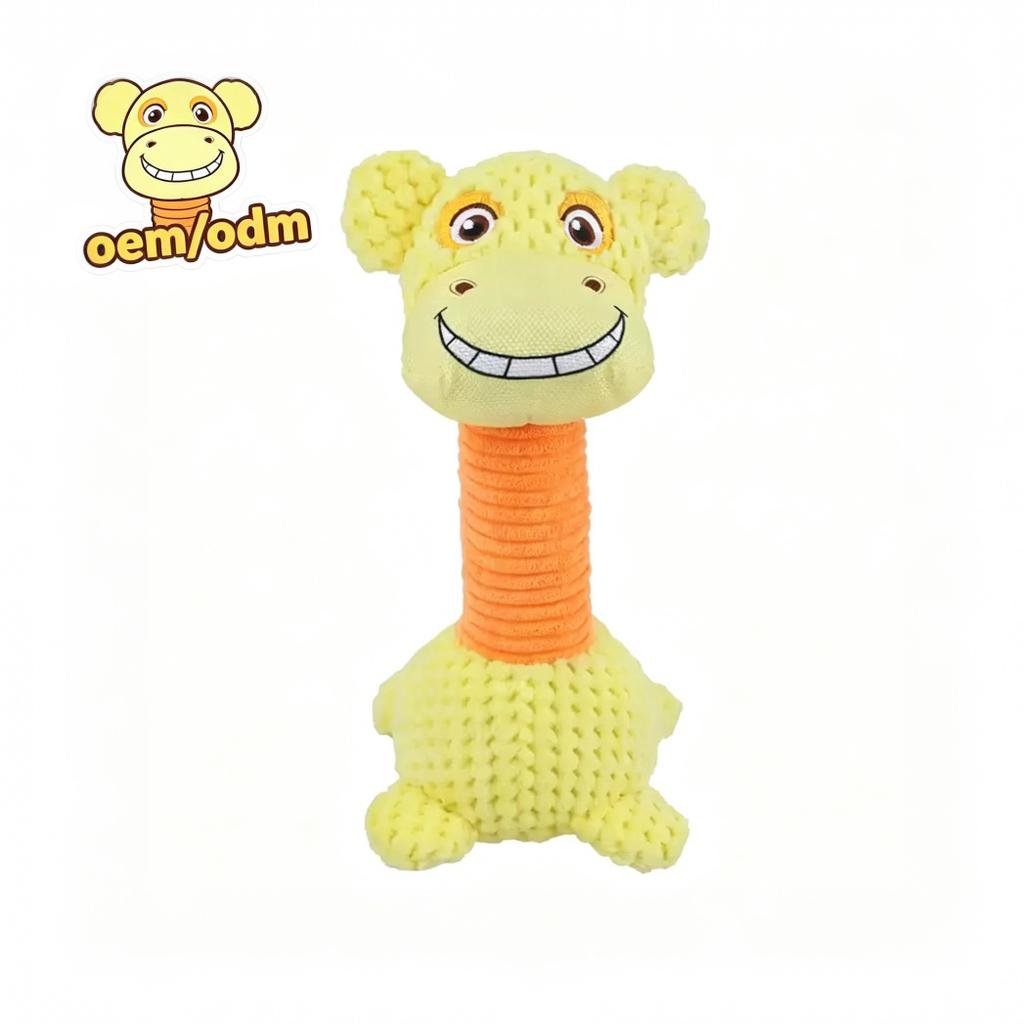 Hot Selling Eco-friendly Long-Neck Soft Plush Cat Dog Training Chew Toys Cute Pet Teeth Cleaning