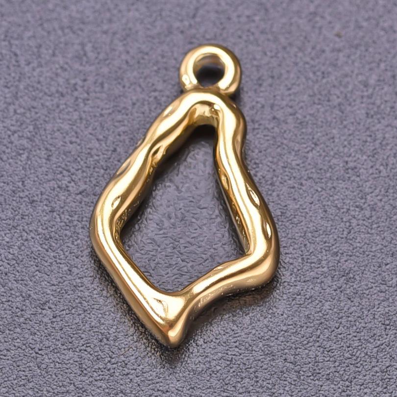 5pcs Gold Color Various Irregular Circle Pendants Women Men Necklace Charms Stainless Steel Pendant Jewelry Making Accessories
