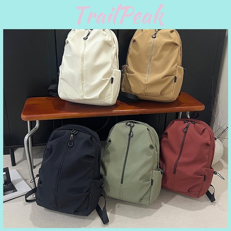 Large Minimalist Capacity Backpack With Solid Color Design For Daily Use
