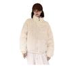 Women's Winter Jacket Corduroy Puffer Short Down Jacket Warm Quilted Cotton Coat Stand Collar Outerwear for Daily Life Work School