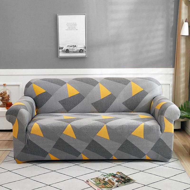 Elastic Triangle Pattern Sofa Cover Stretch Sofa Covers for Living Room Sofa Towel Slip -Resistant Fully -Wrapped Couch Cover