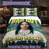 Personalized 3Pcs Bedding SetBillie Eilish Custom Text Duvet Cover Pillowcase Set Bedroom Gift