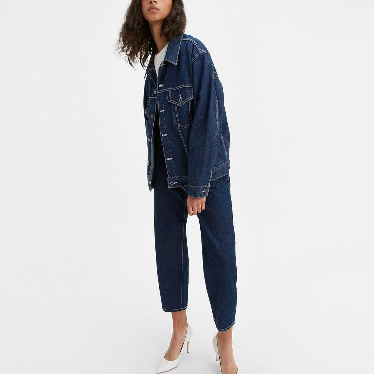 Levis Loose Casual Long Sleeve Denim Jacket Women Jackets Denim-Blue 84757-0002