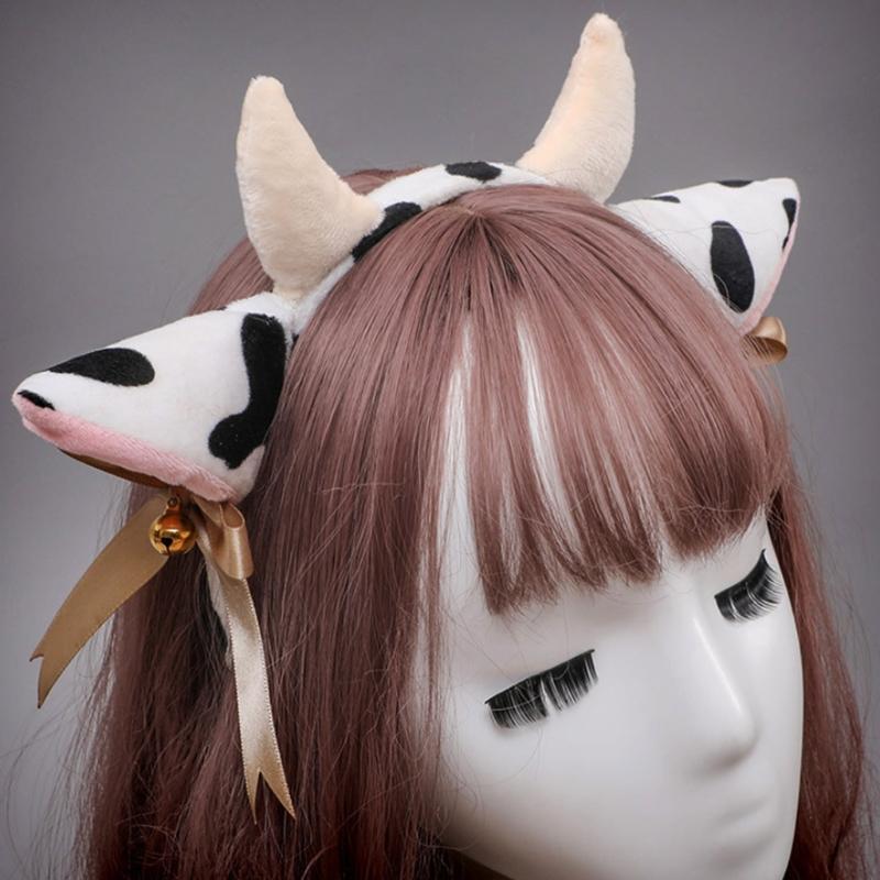 Great Milk Cow Ears Hair Clip Cartoon Role Playing for Head Loop Headgear Costume Party Hairpin Themed Parties Headdress