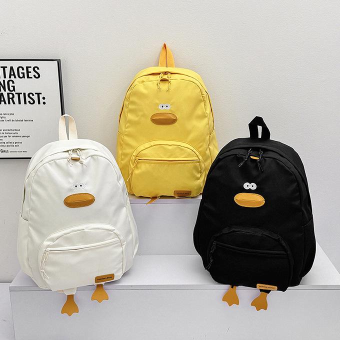 Cartoon Duckling Backpack Girl College Student Versatile High School Girl Backpack Student Schoolbag