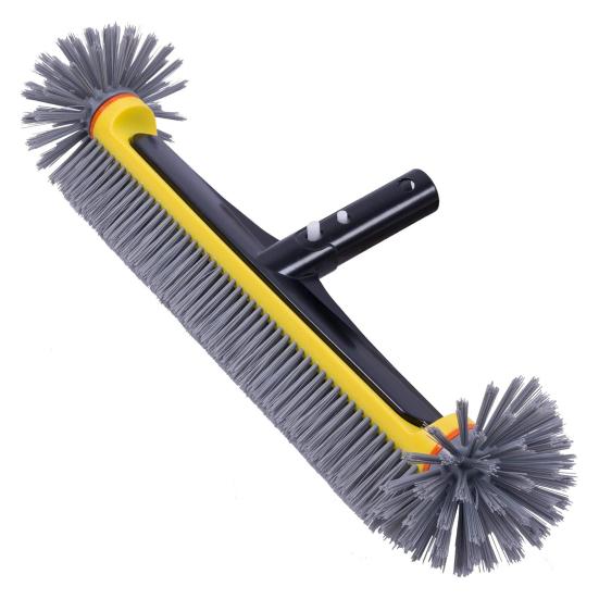 Pool Cleaning Brush Corner Cleaning Scrubber Head with Handle Wide Brush Head with Semi-spherical Bristles for Pool Wall Tile