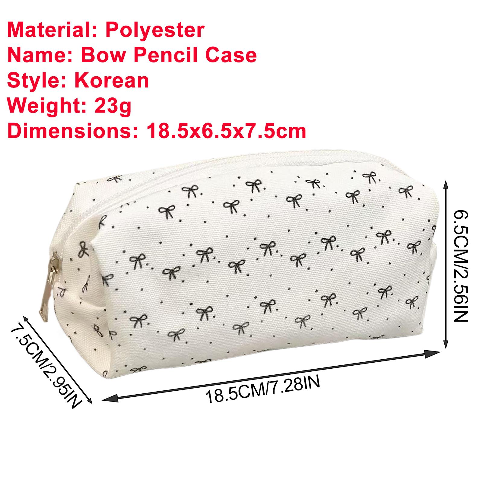 

Cream Pencil Bag Zipper Makeup Brush Holder Corduroy Pencil Case Pouch Box Organizer Gift For School Student Teen Adults Travel