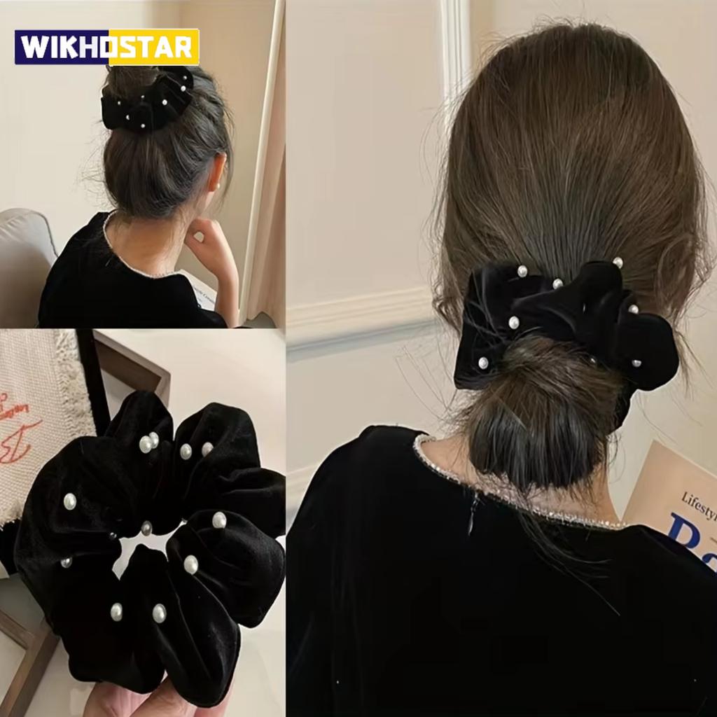 1 Pcs Fashion Simple Flocking Black Pearl Headbands Women Girls Party Hair Accessories