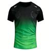 Men's T-shirt Outdoor Sports Running T-shirts Gradient Pattern Printed T-shirt Comfortable Quick Drying Short Sleeve Unisex Tops