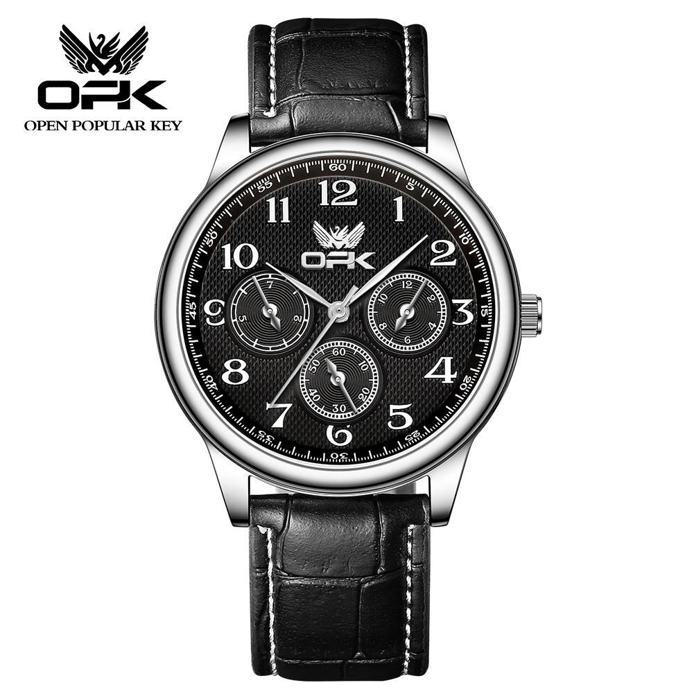 OPK brand three-pin digital scale simple business men's quartz watch 6012