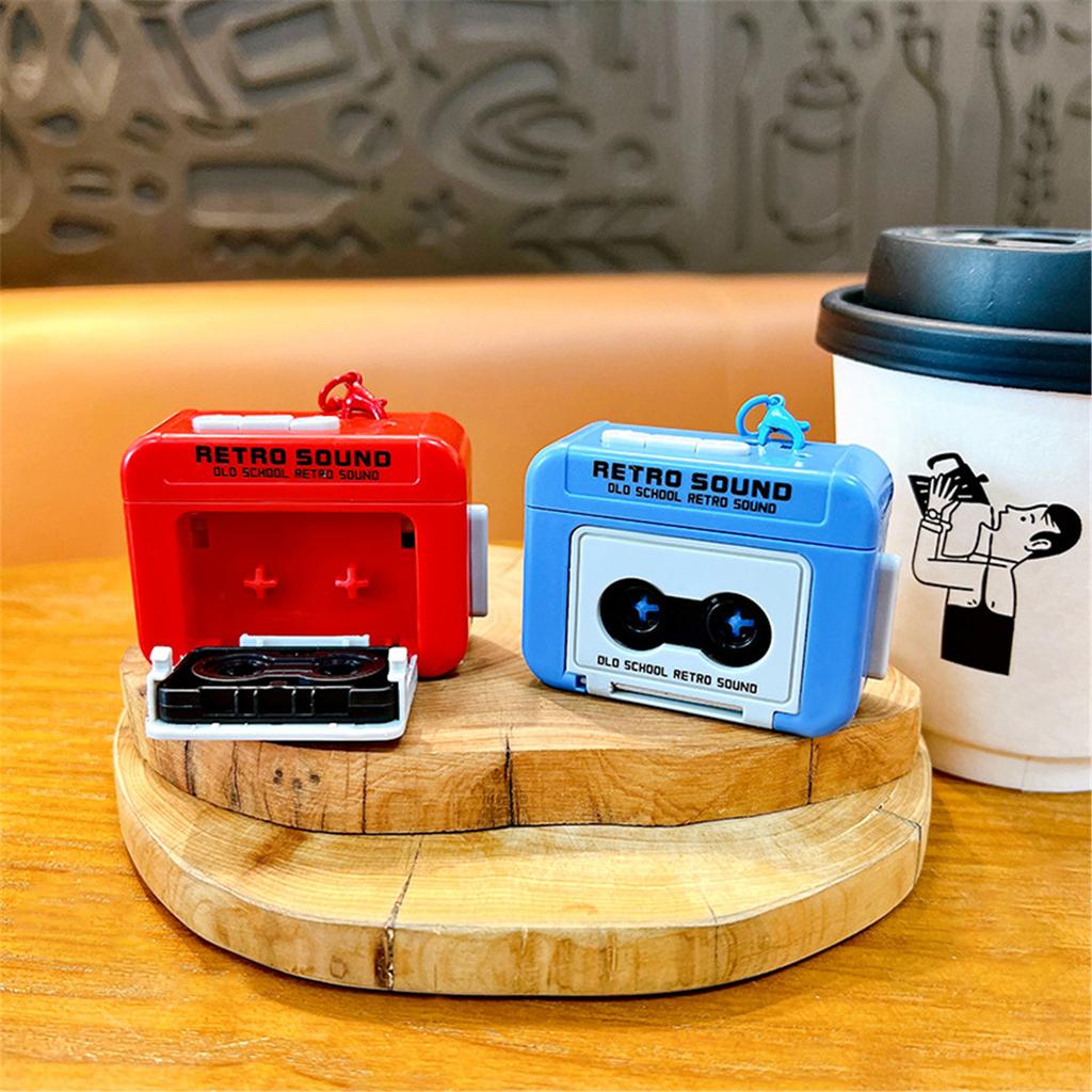 Vintage Kassettenrekorder Schlüsselanhänger Kleiner aufnehmbarer Kassettenrekorder Anhänger ABS Textur Geeignet für Paargeschenk