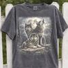 Howling Wolves Vintage 90s Graphic Shirt, Retro Comfort Colors Wolf Moon Tee, Wild Free
