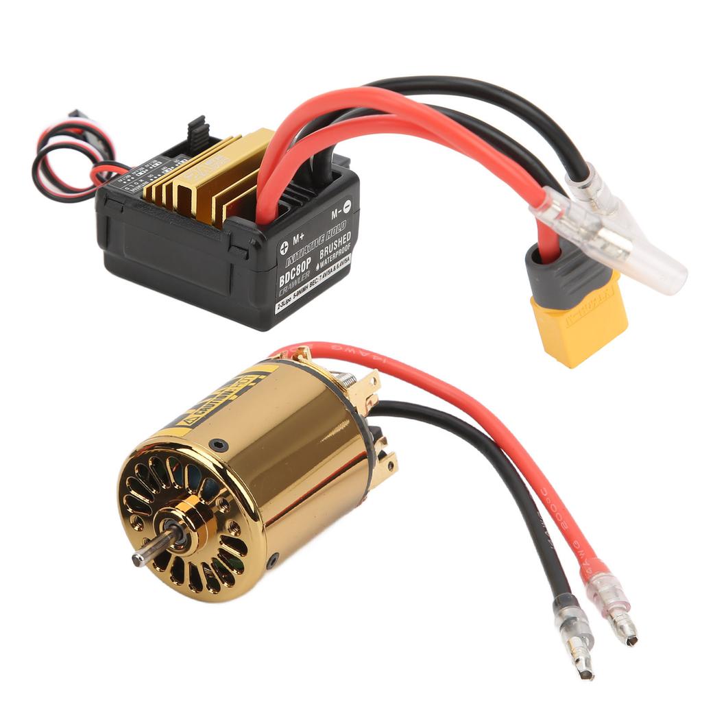 RC 540PLUS V2 5 Slot Brushed Motor Set with 80A ESC for 1/10 1/12 RC Crawler Car Boat11T