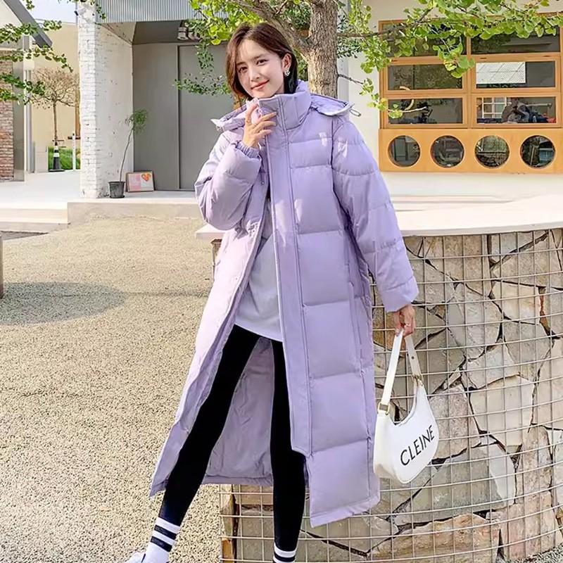 Womens Long Down Coat 2026 Winter Casual Warm Loose Fit White Duck Jacket Couples