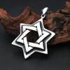 Punk Vintage Davidstern Anhänger Halskette für Herren Edelstahl Hip Hop Biker Sechszackiger Stern Halskette Schmuck Geschenk