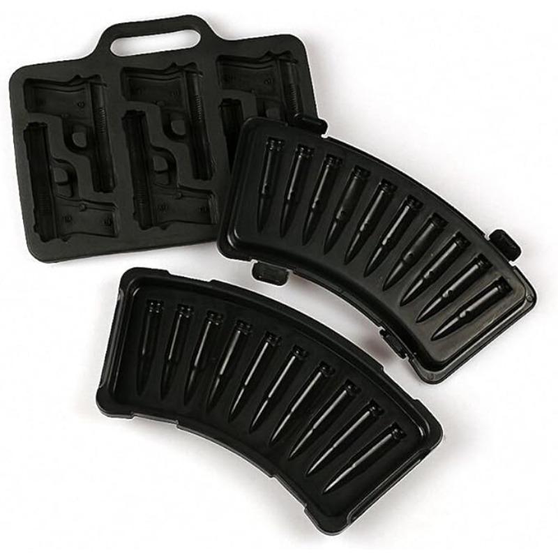 Creative Bullet Ice Grid Ice Mold Handgun and Bullet Ice Cube Trays Ice Molds for Whiskey Cocktails Ice Cubes Chocolates