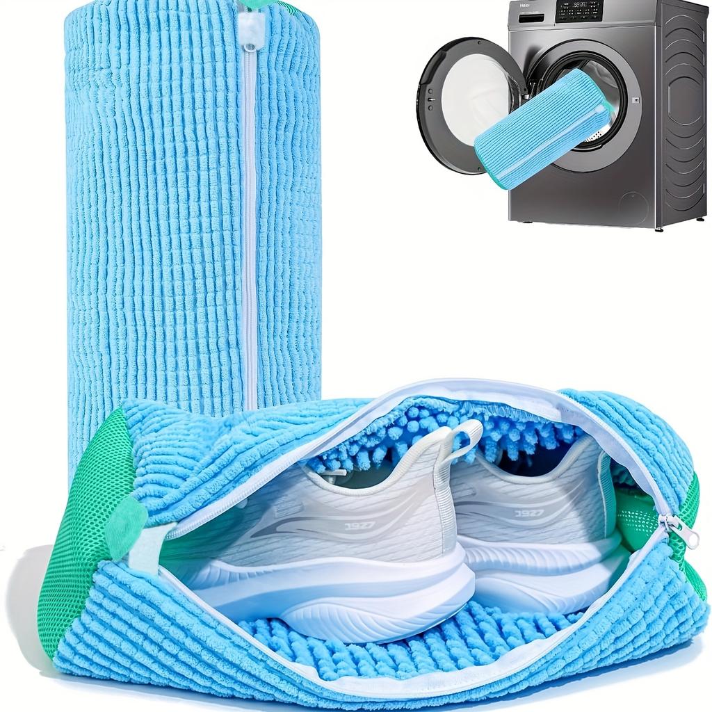 Shoe Washing Machine Bag Chenille Laundry Mesh Pouch Reusable Sneaker Cleaning Zipper Bag