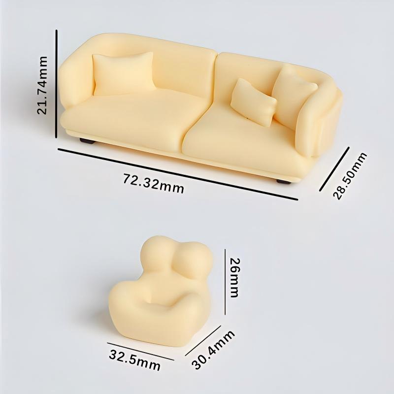 Miniature Sofa Model 1 12 Scale Dollhouse Furniture Soft Couch Decorative for Living Room Kids Room Display
