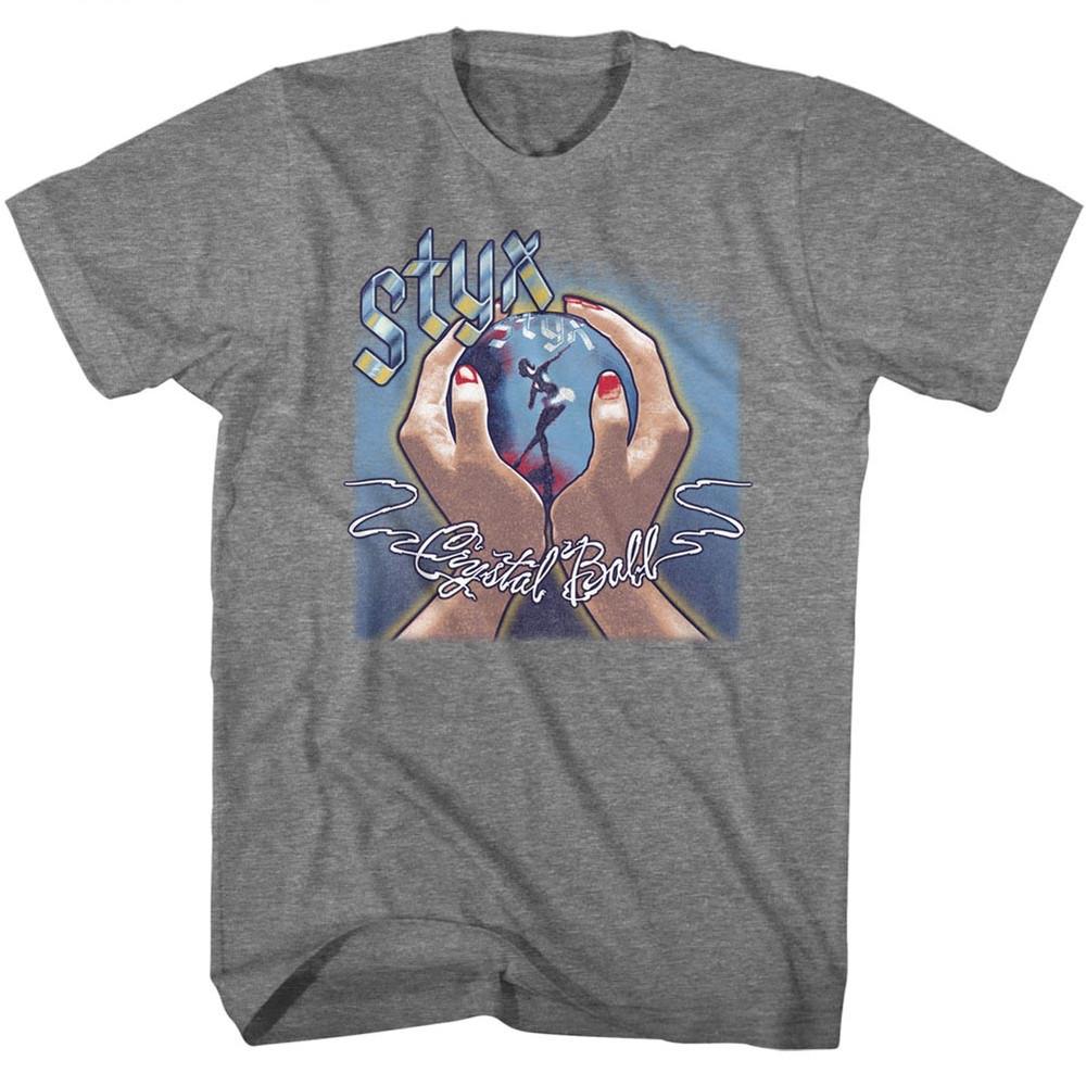 STYX Mens New T-SHIRT MUSIC OFFICIAL CRYSTAL BALL GRAPHITE HEATHER SM5XL Unisex T-Shirt S