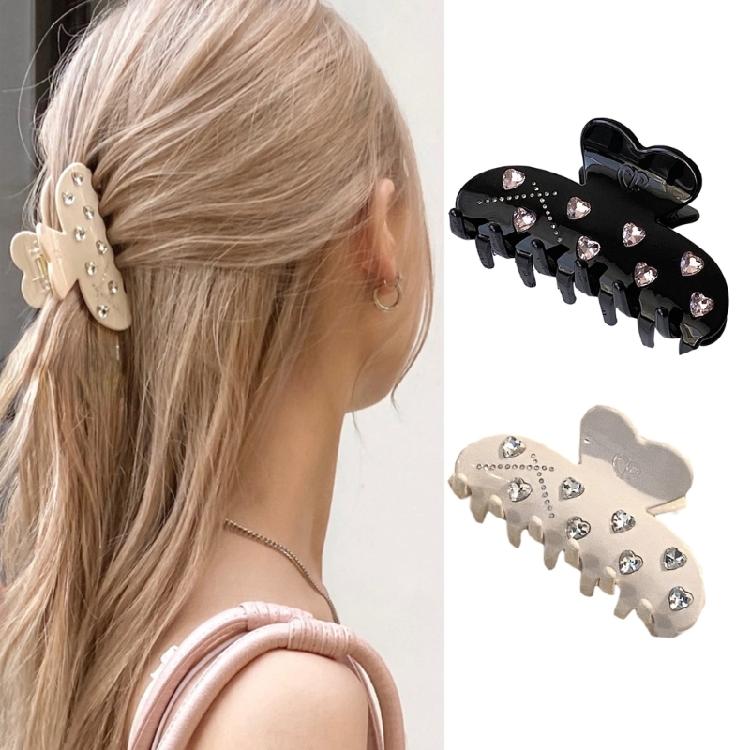 Cute Sweet Girls Heart Crystal Heart Hair Clip Sparkling Fairy Hair Clip