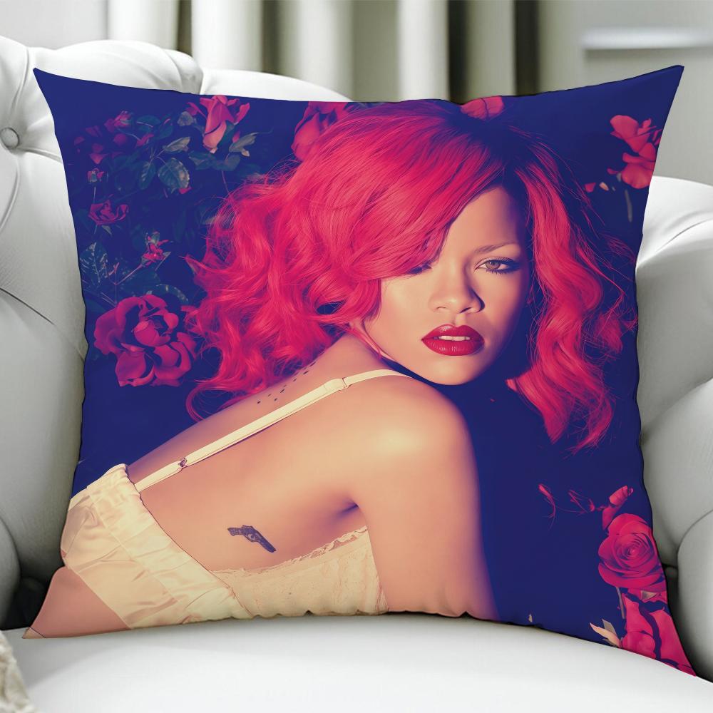 

RRihannaES Singer cushion cover Birthday Anniversary Gifts Double Sided Printed Zipper Cushion Cover Soft Skin Bedding 30x30cm