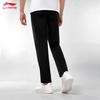 Li Ning High Street Comfortable Simple Logo Solid Color Breathable Straight Loose Versatile Knitted Sports Pants Unisex Pants Black AYKV815-1