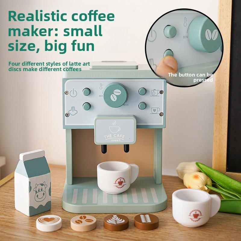 Childrens Play Wooden Kitchen Coffee Maker Toy For Early Education Fun And