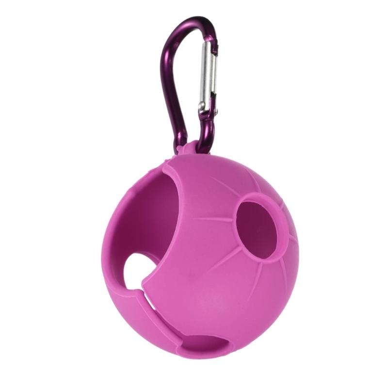 Single Balls Protective Case Golf Balls Protector with Aluminum Hook Golf Balls Sleeve Silicone Golf Balls Clip Holder