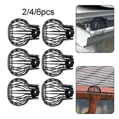 2/4/6 Stück Dachrinnen-Schutzfilter Expandierbarer Kunststoff-Filter Sieb Stoppt Verstopfung Laubabläufe Ablaufnetz Abdeckung Dachrinnenschutz Schwarz