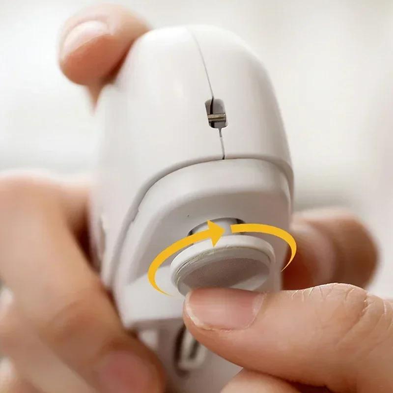 Electric Nail Clipper Grinding and Polishing with Light Automatic Nail Trimmer Rechargeable Nail Cutter Manicure for Baby Adult
