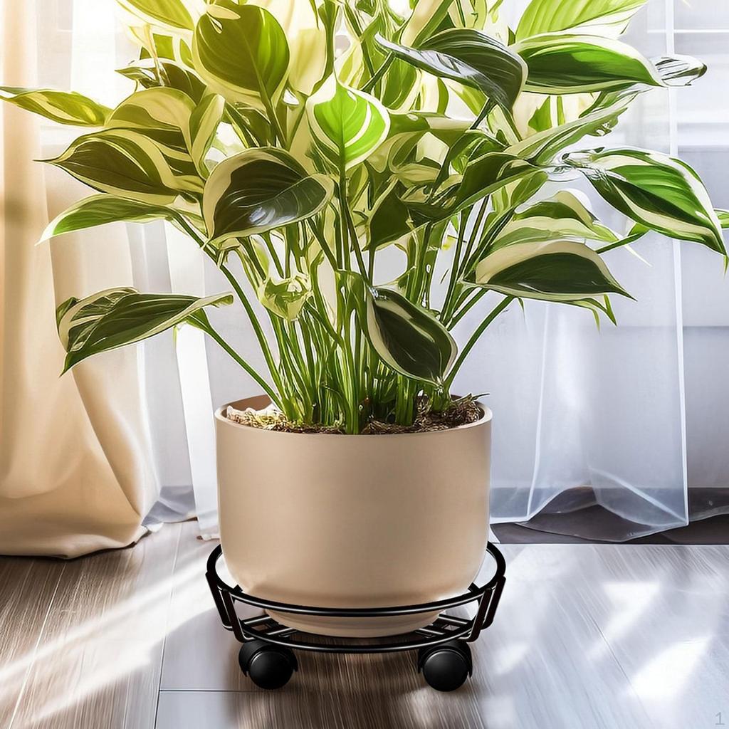 Flower Pot Rolling Stand, Lockable Cart for Potted Plants, Vases, Heavy Pots