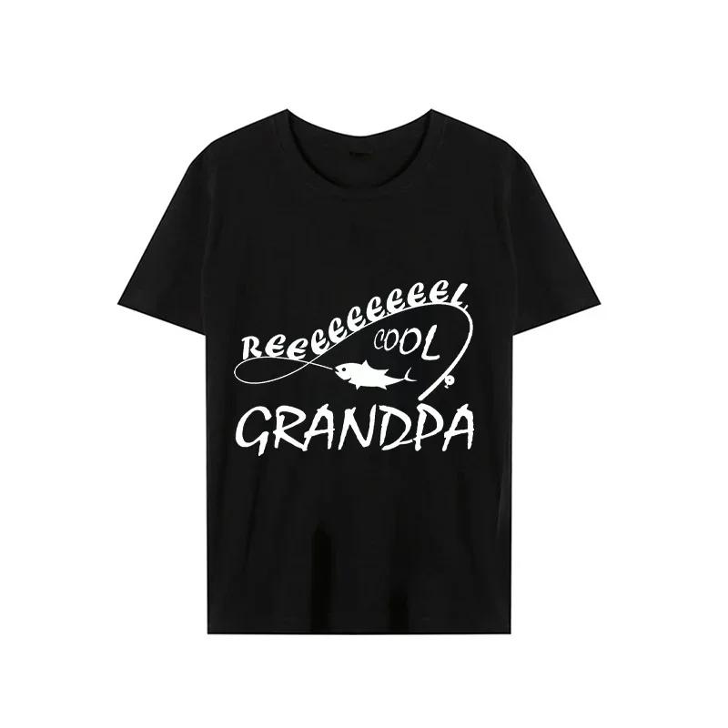 Men's Brand T-shirts Fishing Grandpa Print Shirt Funny Short Sleeve T Shirts Summer Tshirt Harajuku Streetwear T-Shirt for Men
