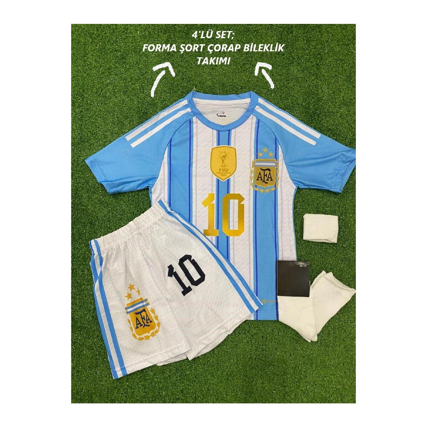 

Argentina Messi Special Design 4-piece Kids Jersey Set