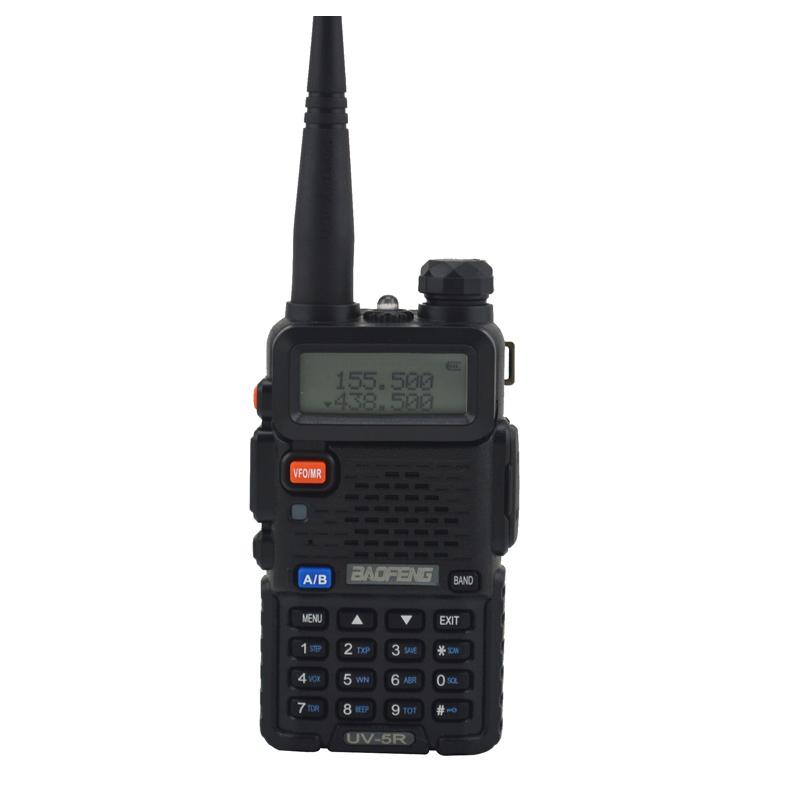Baofeng Walkie Talkie UV-5R Dualband Tweewegradio VHF/UHF 136-174MHz & 400-520MHz FM Draagbare Zender/Ontvanger met Oortelefoon EURO zwart