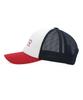 Eondeokeonteulol Summer Mesh Sunblock Logo Color Block Ball Cap Unisex Baseball Cap Signature / Mesh Trucker B B / Navy Red
