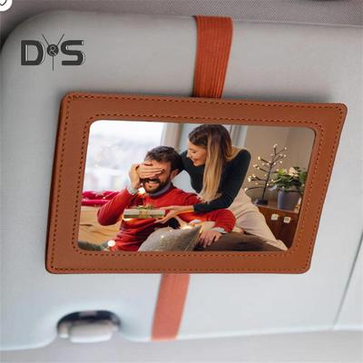 Car Picture Frame Faux Leather Vehicle Sun Visor Photo Holder for Car Display Your Photographs Both Vertically And Horizontally