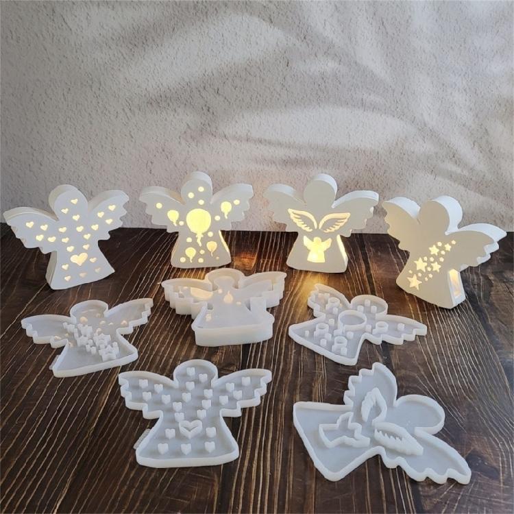 Silicone Mould Epoxy Resin Tool Angel with Heart Star Casting Molds Plasters Molds Craft Supply
