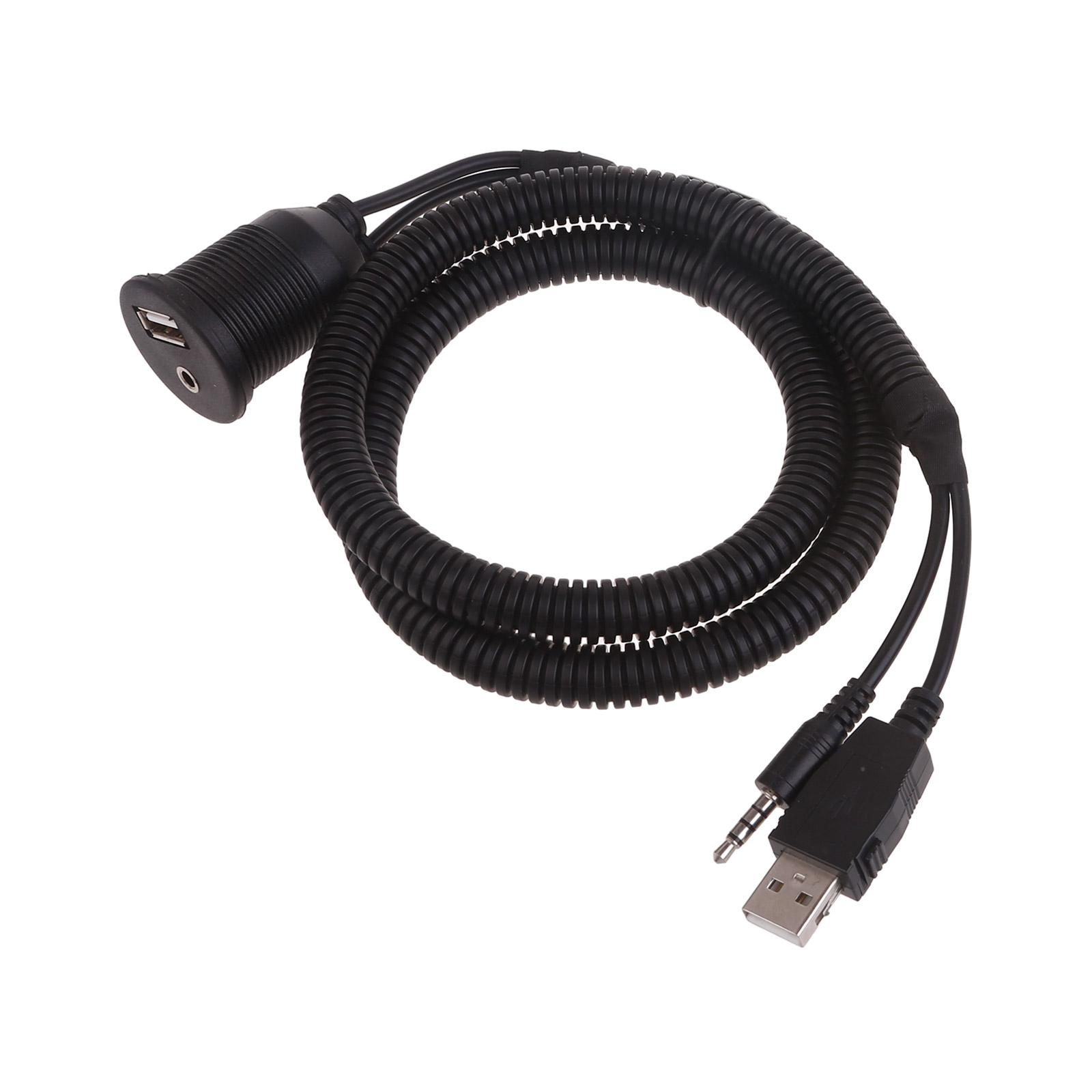 

Водонепроницаемый USB + 3,5 мм стерео разъем USB-порт для скрытого монтажа для автомобиля, грузовика, прицепа, мотоцикла
