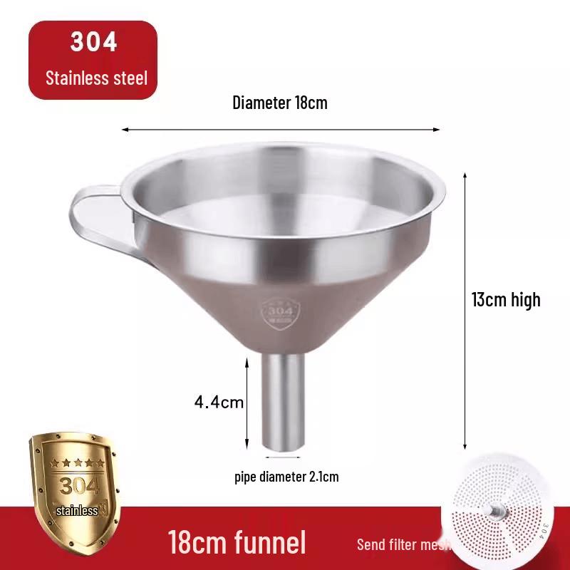 Ruhan Thickened 304 Stainless Steel Funnel