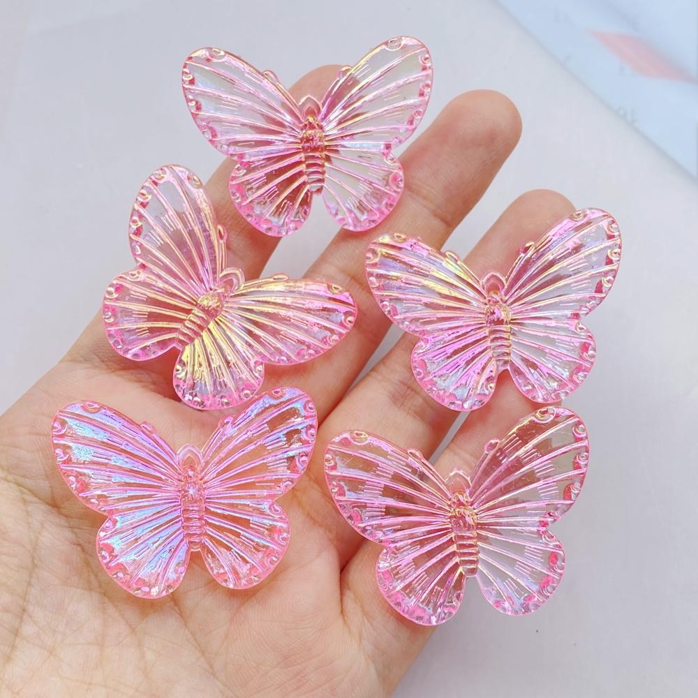 10 Pcs Cute Colorful Beautiful Butterflies Flat Back Resin Cabochons Scrapbooking DIY Jewelry Hairpin Craft Decoration