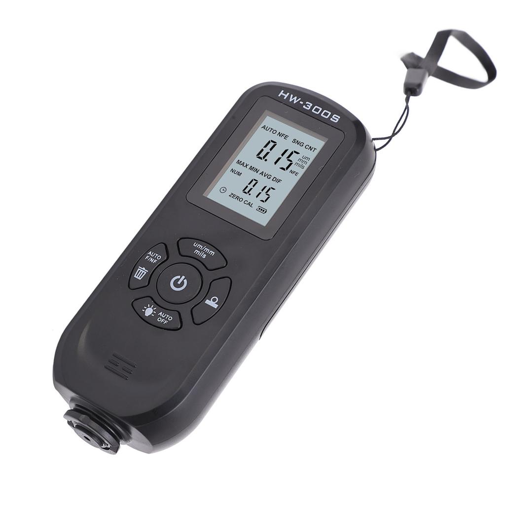 Paint Thickness Gauge Coating Depth Meter Tester Digital Display 3 Units for Machine Black