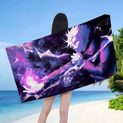 J-Jujutsu K-Kaisen G-Gojo Anime Beach Towel Colorful Bath for Girl Microfiber Quick Dry Sand Free Beach Yoga Spa Gym Pool
