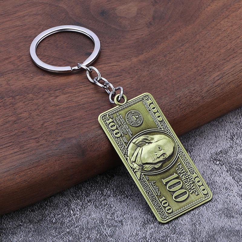 

Vintage Novelty Dollar Model Keychain Pendant Personalized Hip Hop Keychain Exquisite Backpack Decoration Accessories Gifts as the picture